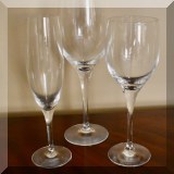 G02. Orrefors wine glasses and champagne flutes. 